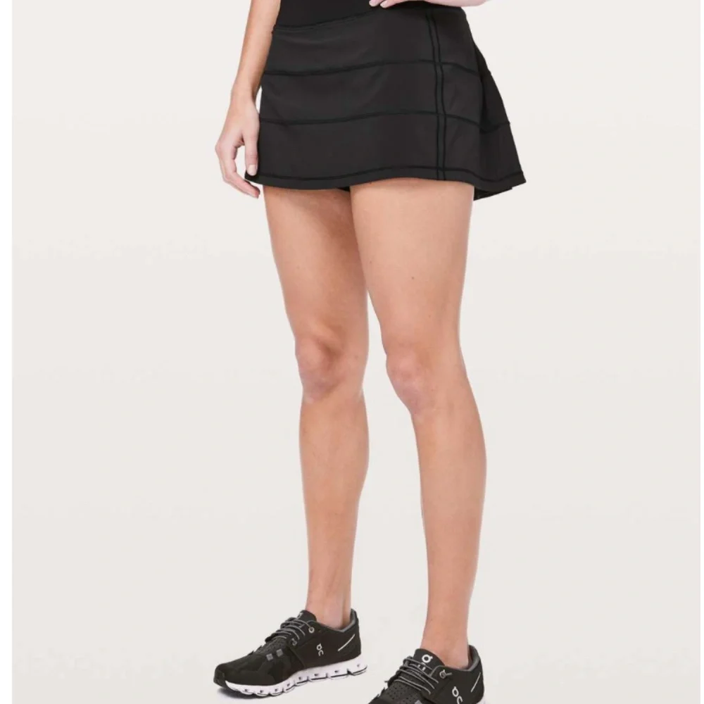 Lululemon Pace Rival Skirt Skort Sz 10 Black Pickleball Tennis Golf Hiking EUC - Picture 3 of 13